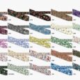 Colourful printed BioThane martingale half-check collars displaying floral and patterned designs in various colour options.